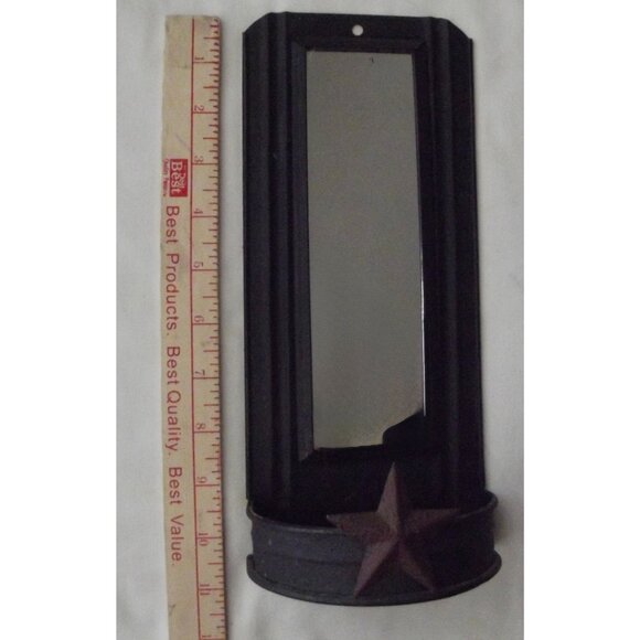 Metal Sconce Kennedy's Country Collections Metal & Mirror candle holder shelf - Picture 3 of 9